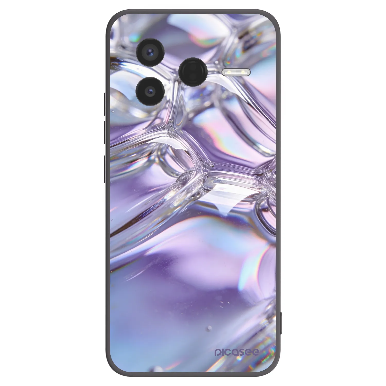 Picasee silikonový černý obal pro Xiaomi Poco F7 Pro 5G - Iridescent bubbles