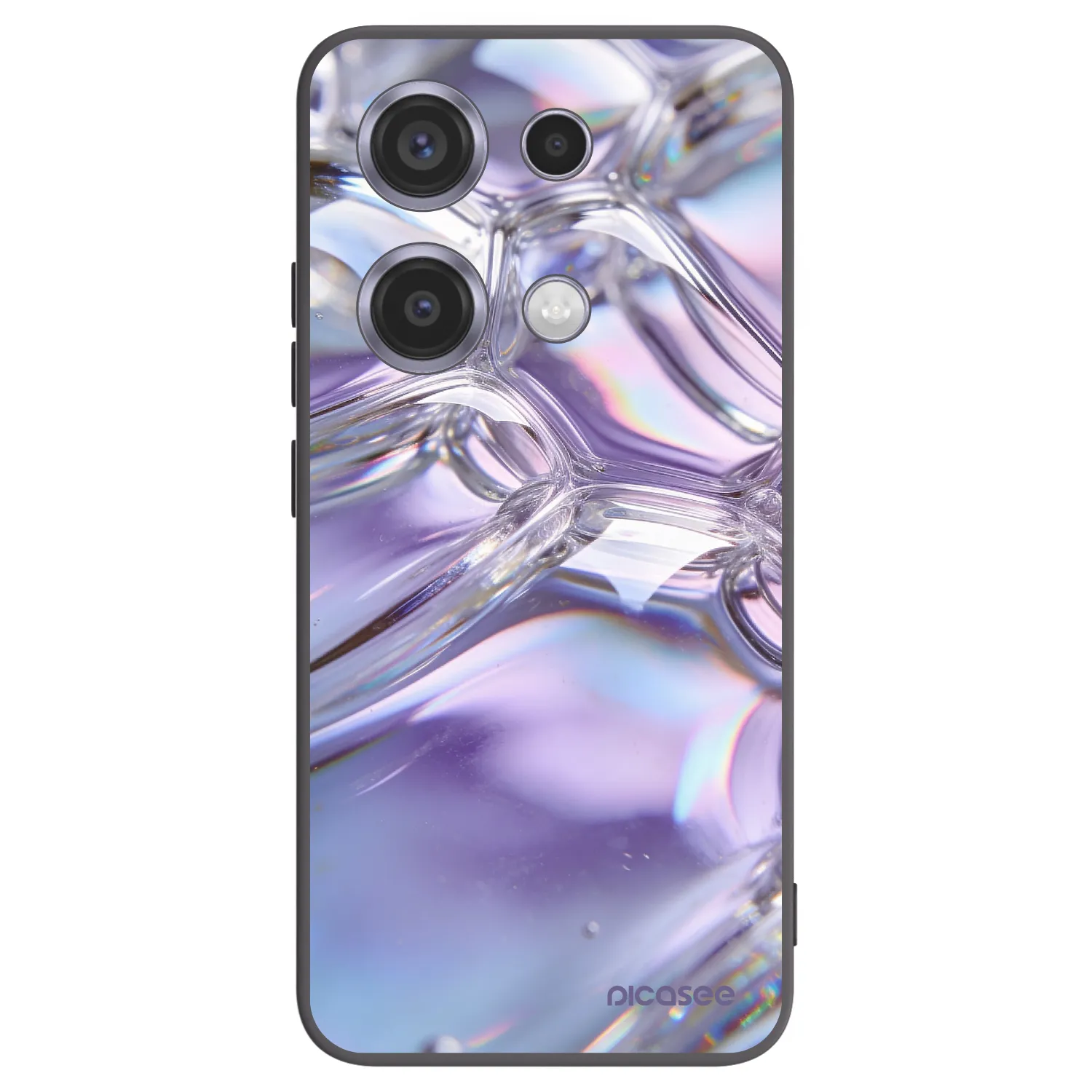 Picasee silikonový černý obal pro Xiaomi Redmi Note 14S - Iridescent bubbles