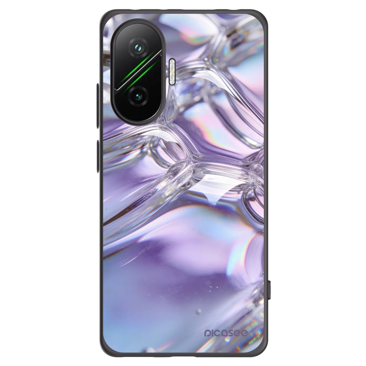 Picasee silikonový černý obal pro Xiaomi Poco F7 5G - Iridescent bubbles