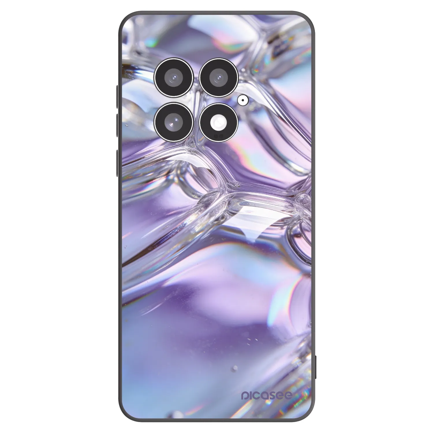 Picasee silikonový černý obal pro OnePlus 13 5G - Iridescent bubbles