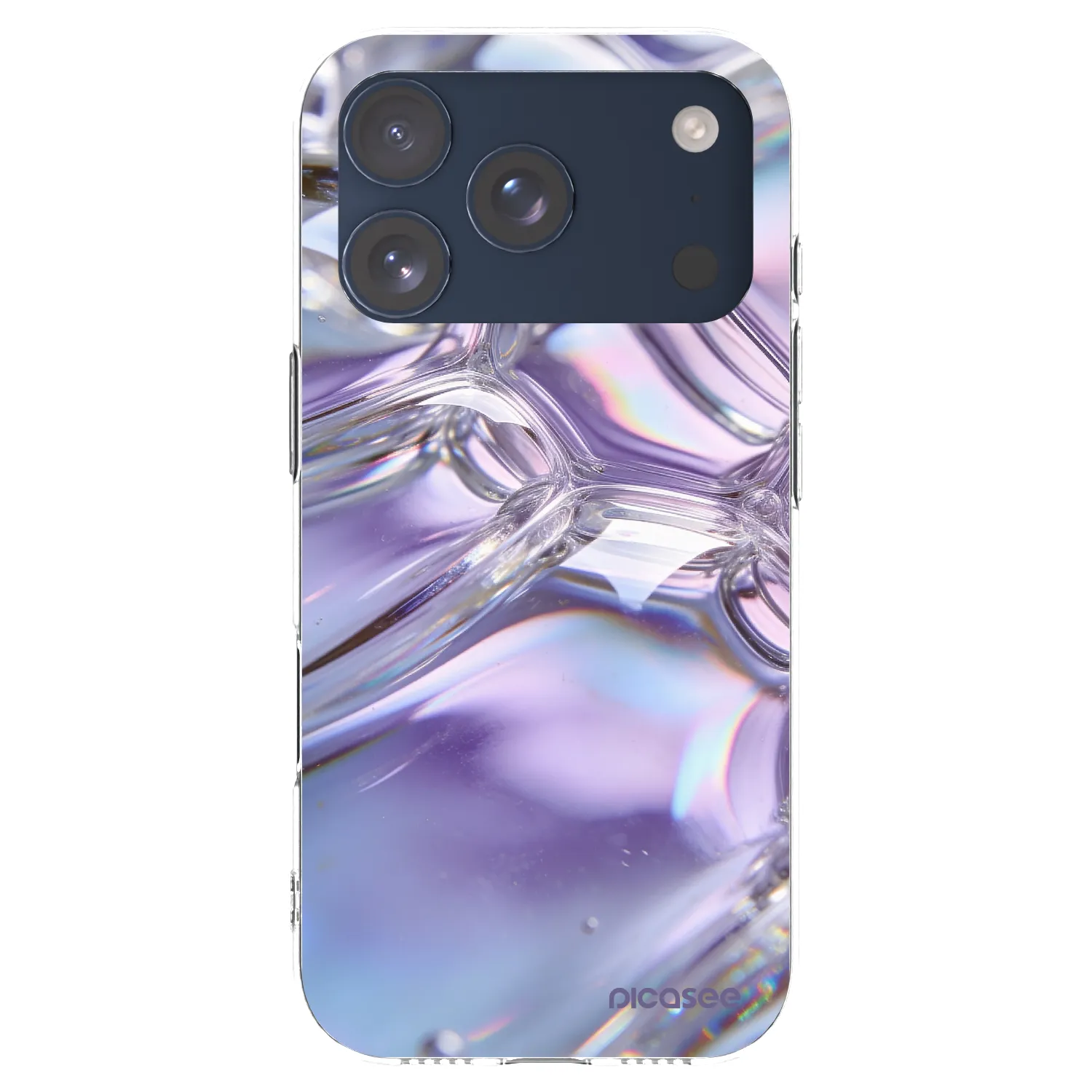 Picasee silikonový průhledný obal pro Apple iPhone 17 Pro - Iridescent bubbles