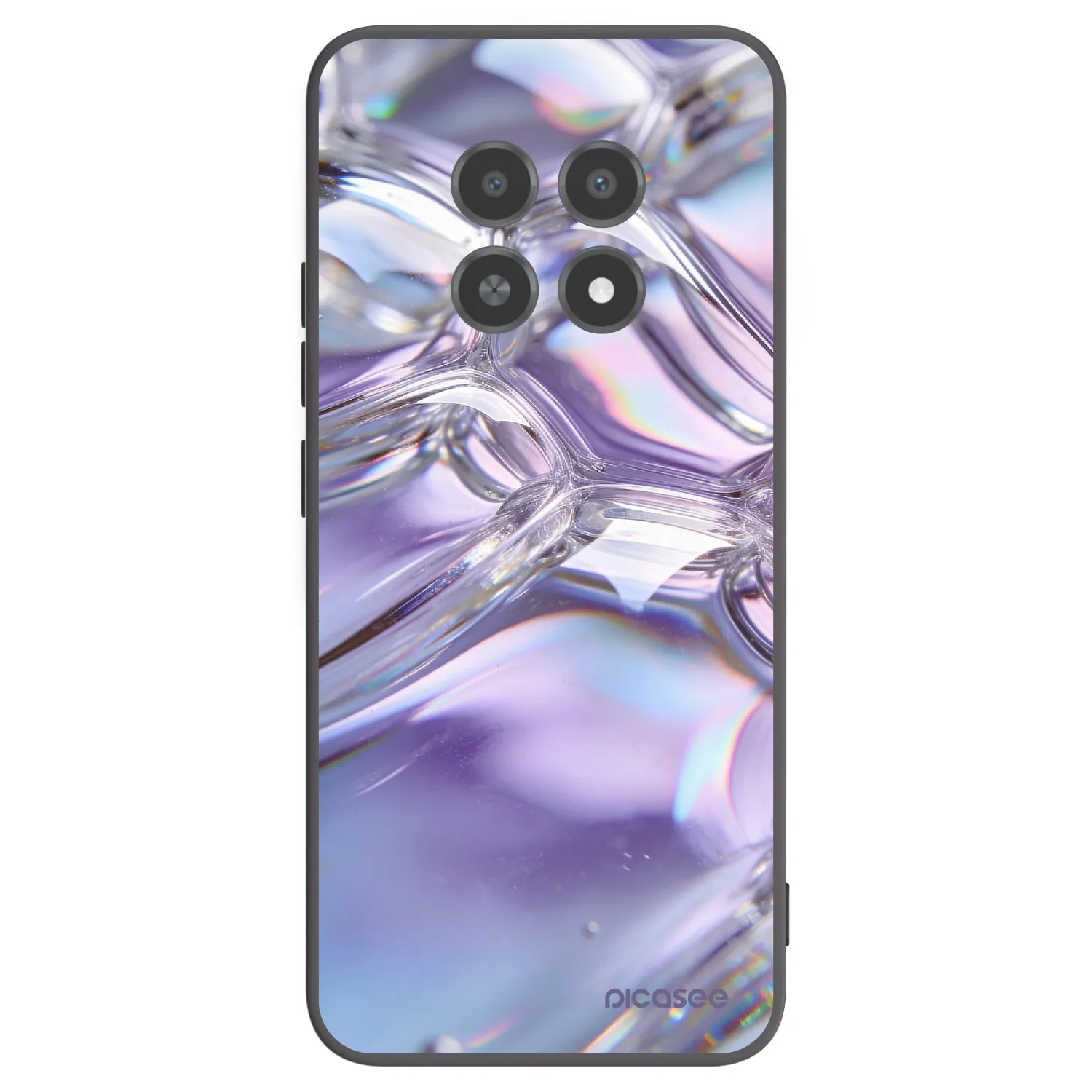 Picasee silikonový černý obal pro Realme 12X - Iridescent bubbles