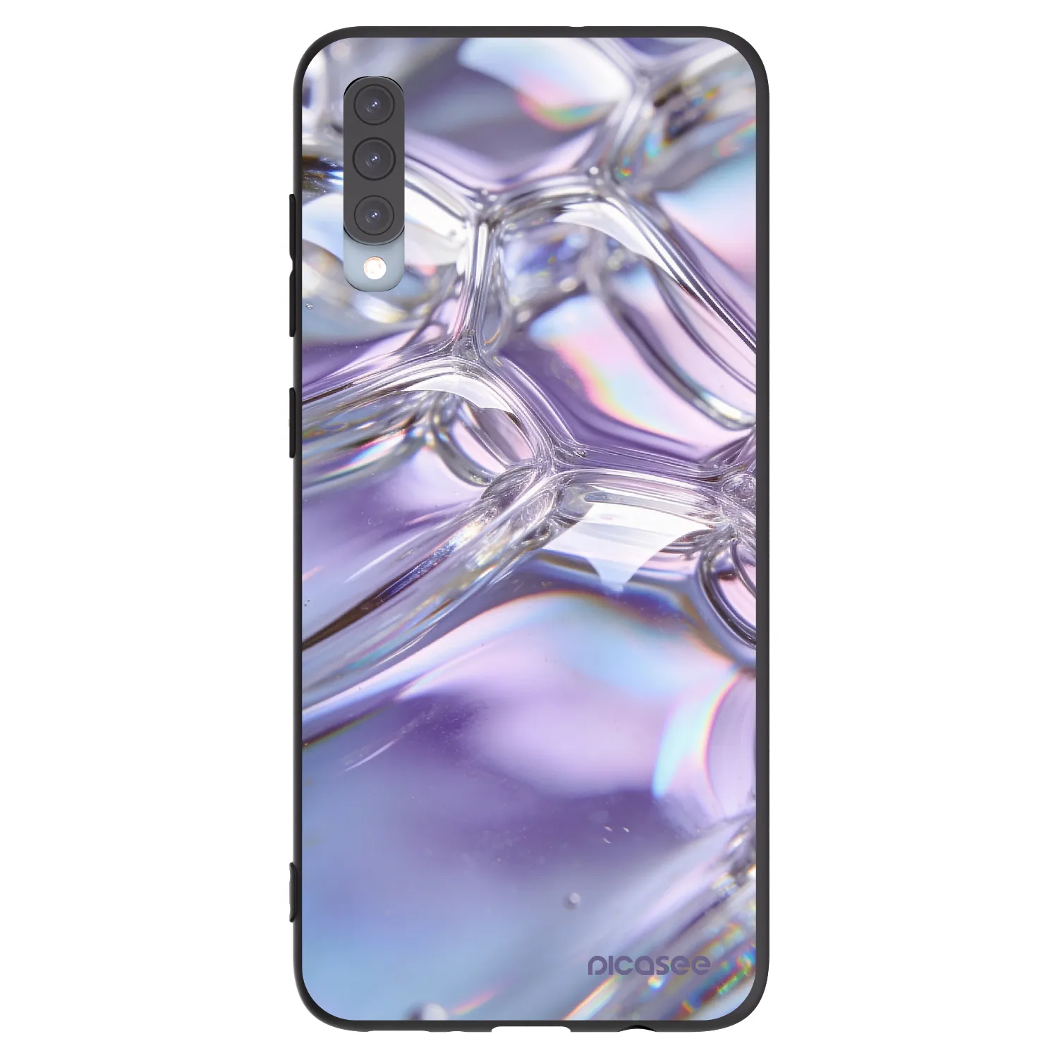 Picasee silikonový černý obal pro Samsung Galaxy A70 A705F - Iridescent bubbles