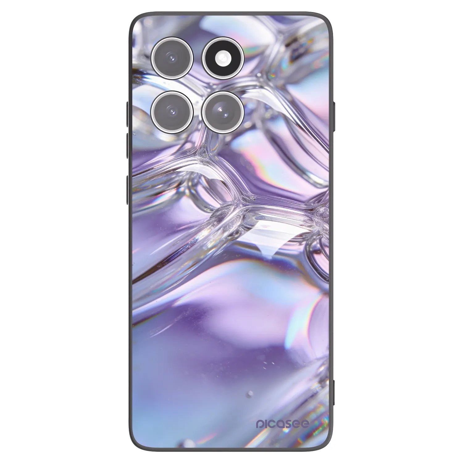 Picasee silikonový černý obal pro Motorola Edge 60 Pro - Iridescent bubbles