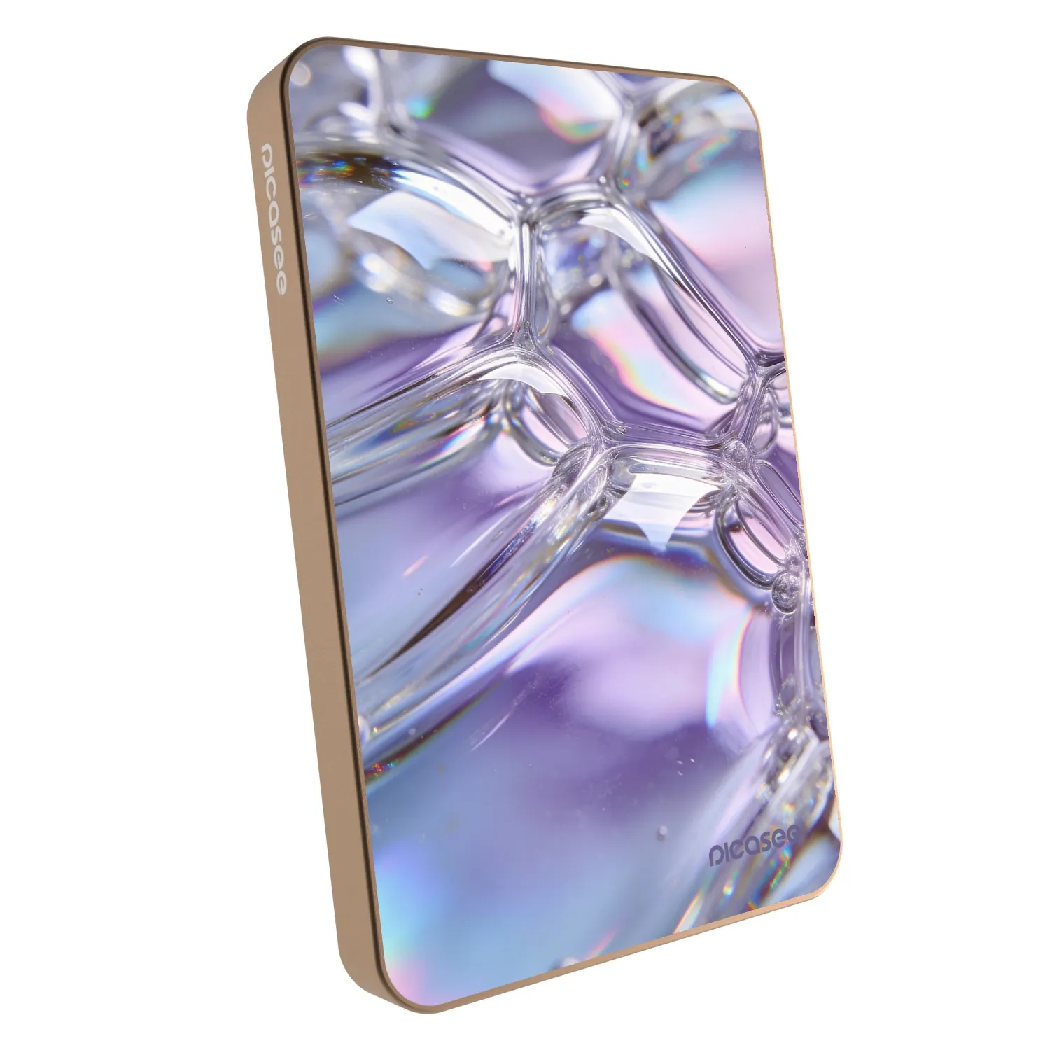 Picasee Powerbanka s MagSafe 5 000 mAh Zlatá - Iridescent bubbles
