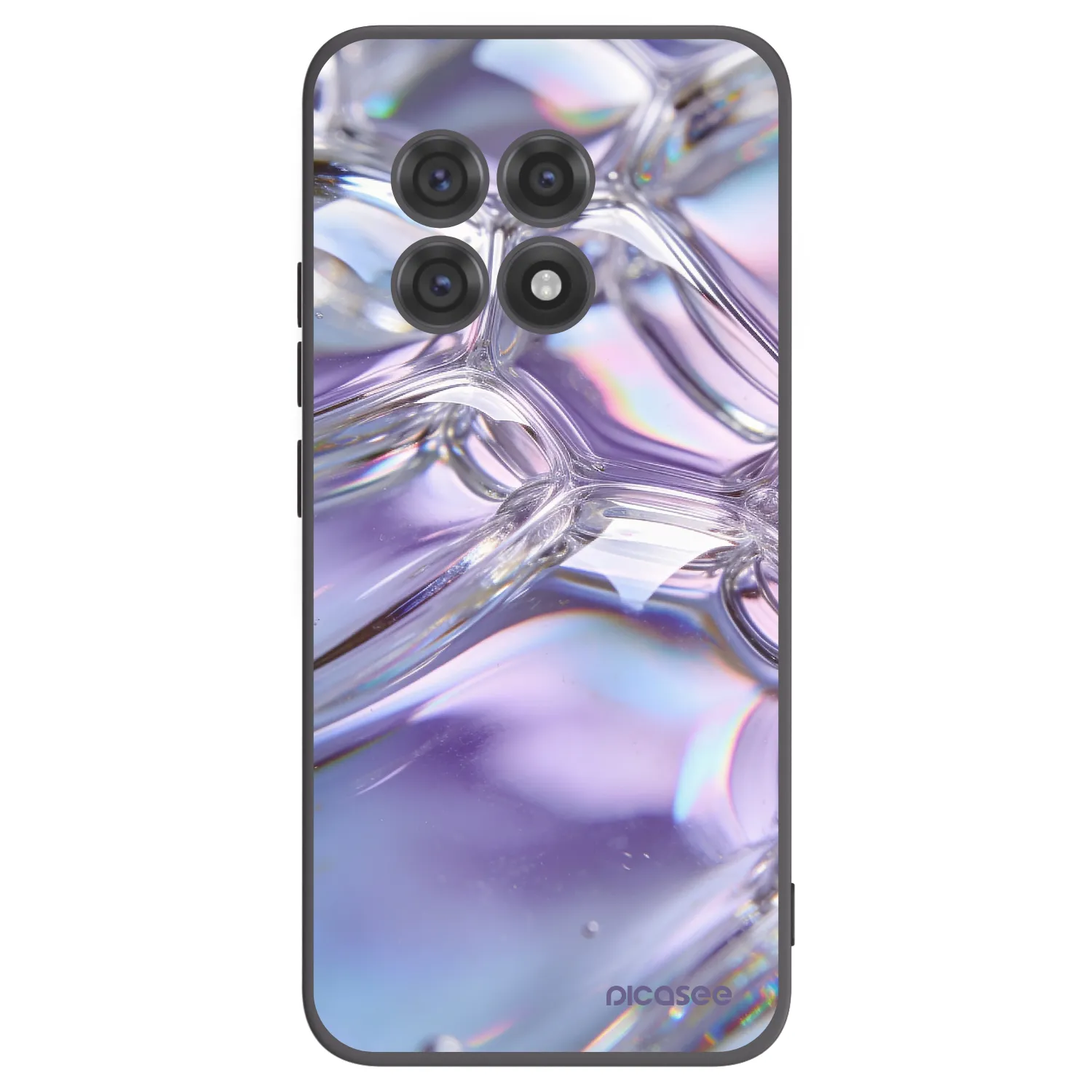Picasee silikonový černý obal pro OnePlus 13R 5G - Iridescent bubbles