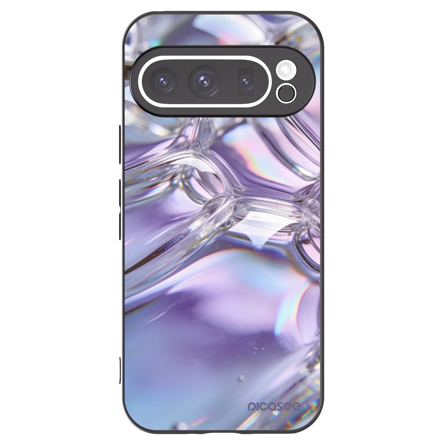 Picasee silikonový černý obal pro Google Pixel 9 Pro XL - Iridescent bubbles