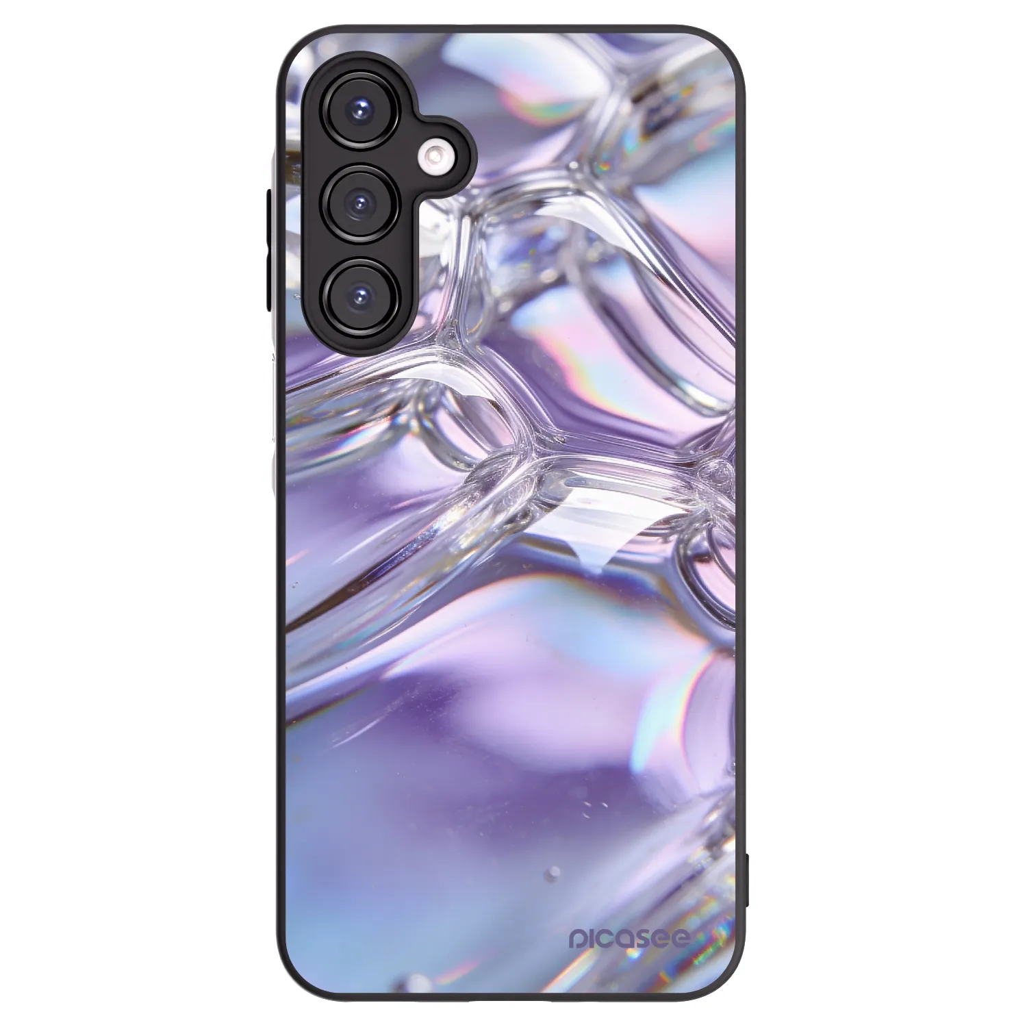 Picasee silikonový černý obal pro Samsung Galaxy A16 4G - Iridescent bubbles