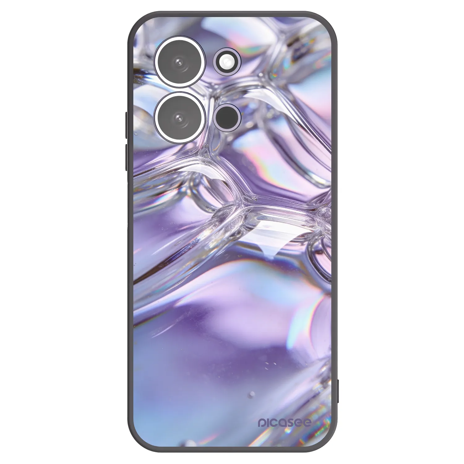 Picasee silikonový černý obal pro Xiaomi Redmi 15C 5G - Iridescent bubbles