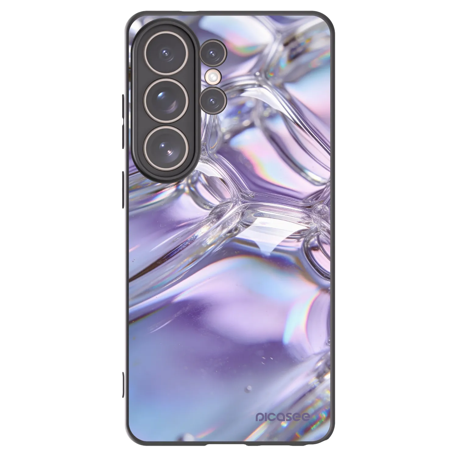 Picasee silikonový černý obal pro Samsung Galaxy S26 Ultra - Iridescent bubbles