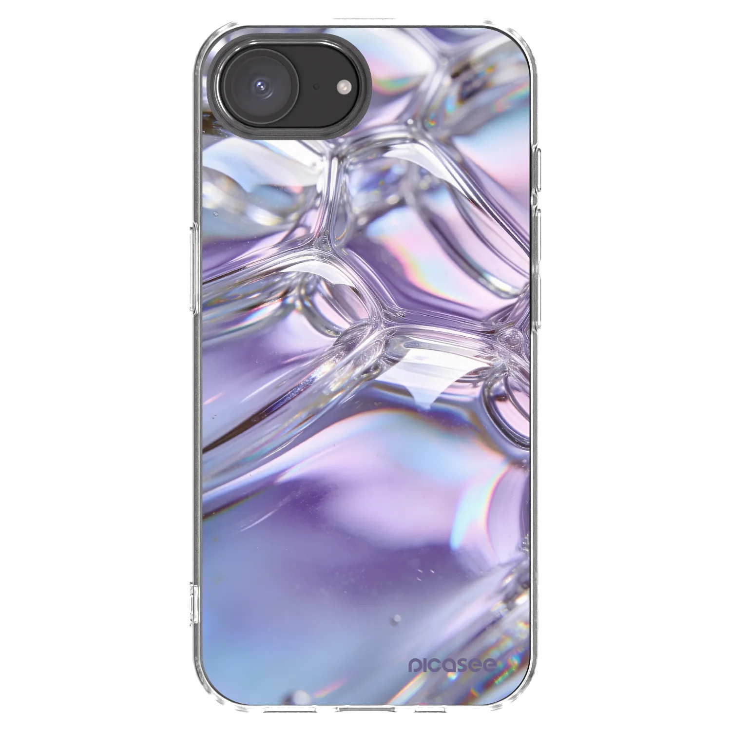 Picasee silikonový průhledný obal pro Apple iPhone 17e - Iridescent bubbles