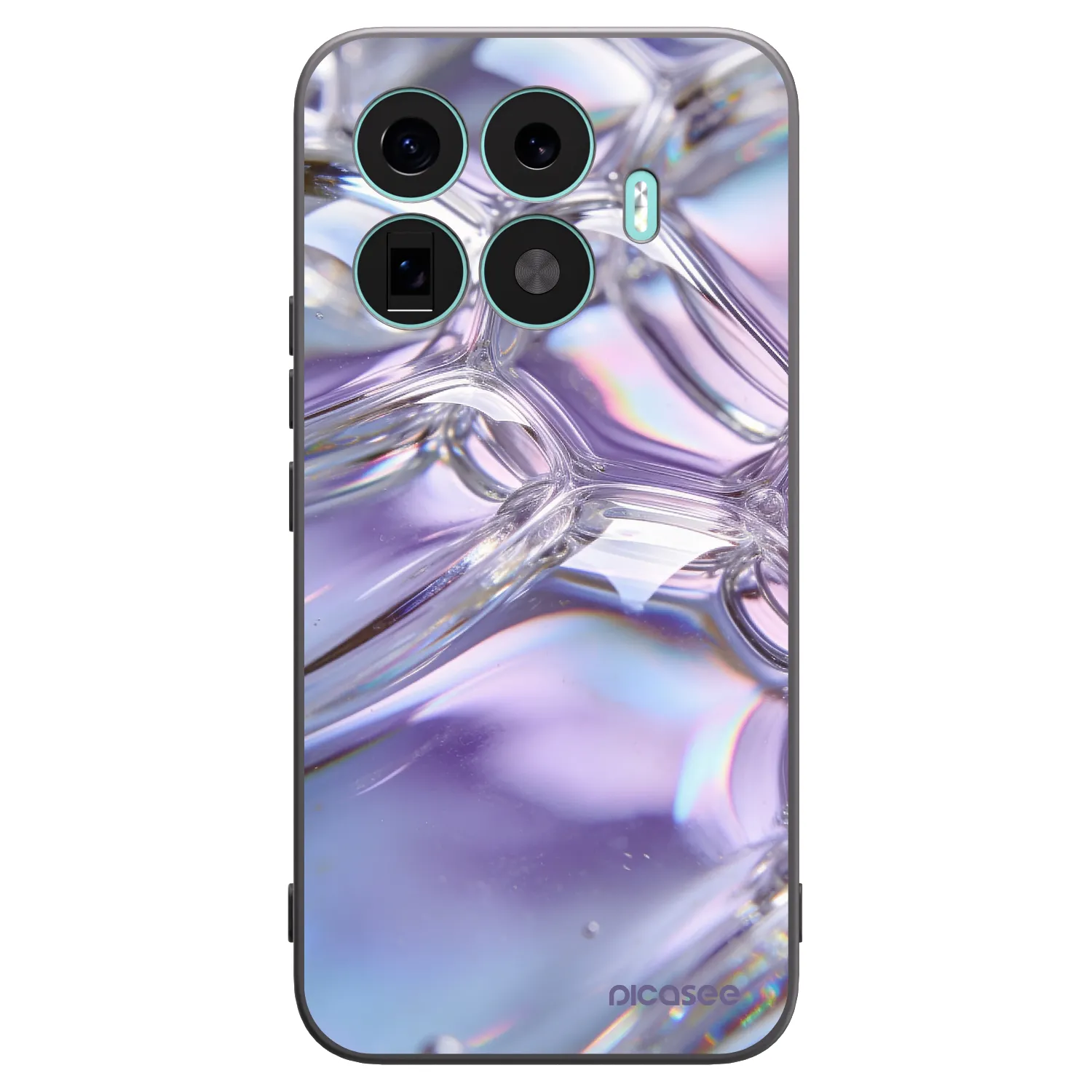 Picasee silikonový černý obal pro Xiaomi 17T Pro - Iridescent bubbles