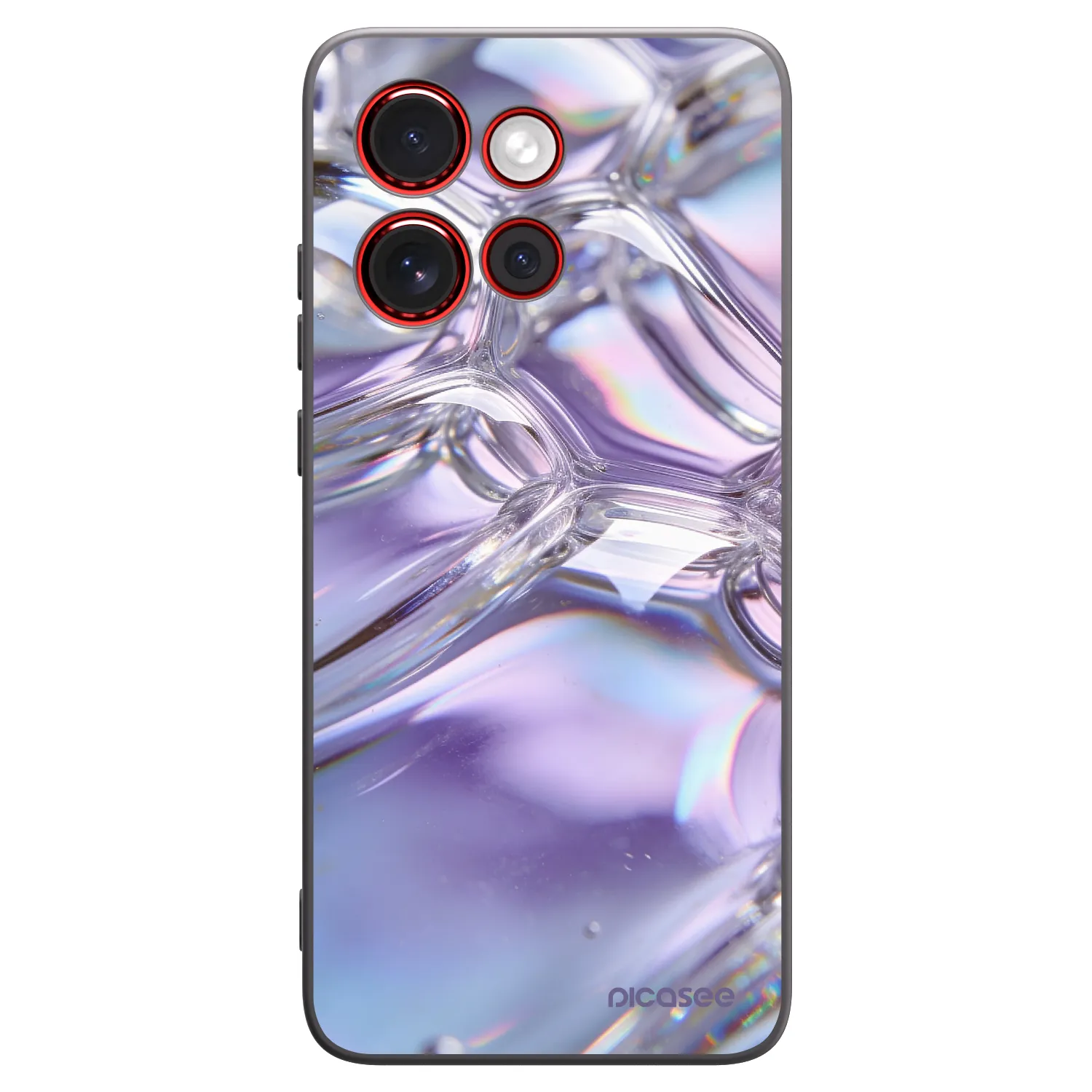Picasee silikonový černý obal pro Motorola Edge 60 Neo 5G - Iridescent bubbles