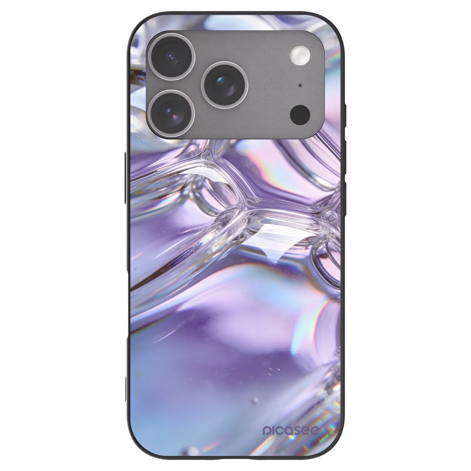 Picasee silikonový černý obal pro Apple iPhone 18 Pro - Iridescent bubbles
