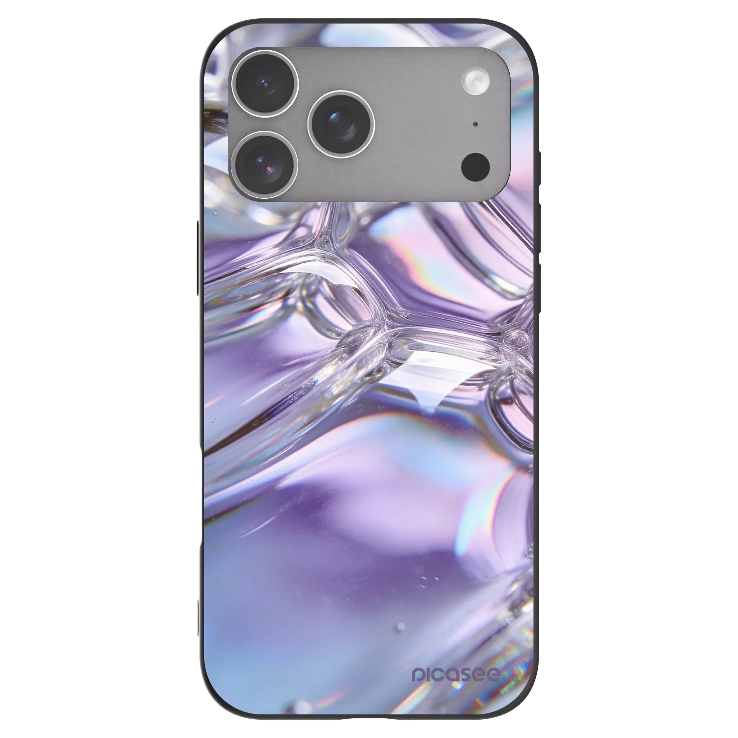 Picasee silikonový černý obal pro Apple iPhone 18 Pro Max - Iridescent bubbles