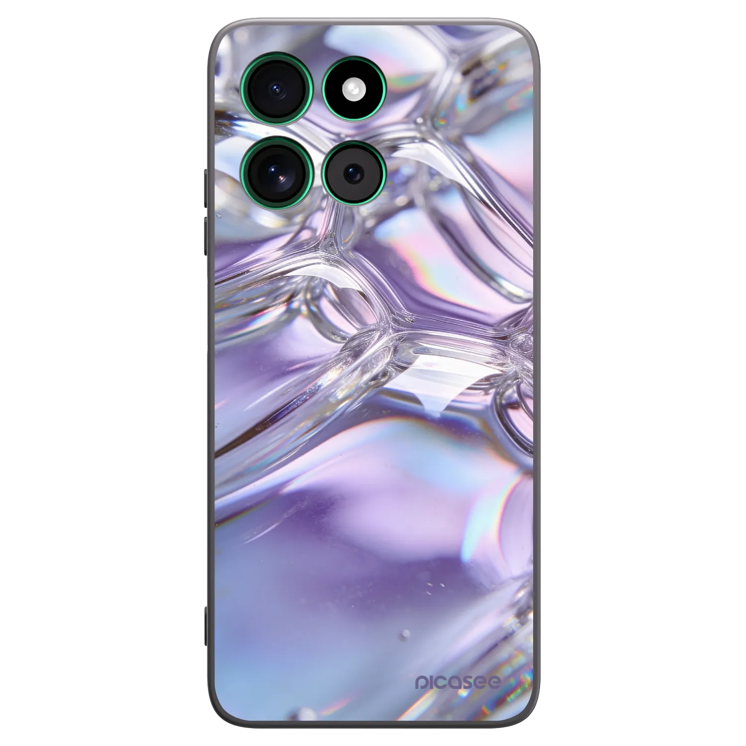 Picasee silikonový černý obal pro Motorola Moto G57 Power - Iridescent bubbles