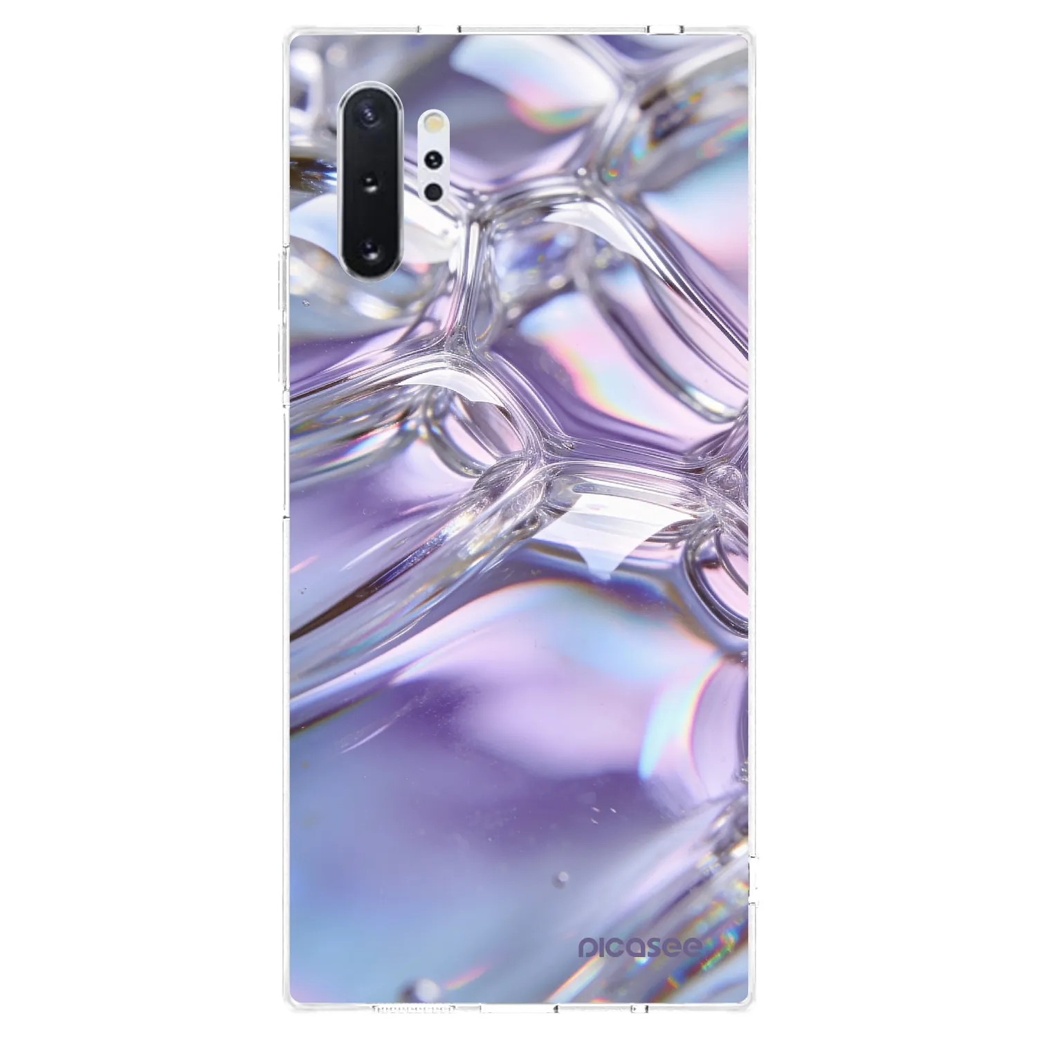 Picasee silikonový průhledný obal pro Samsung Galaxy Note 10+ N975F - Iridescent bubbles