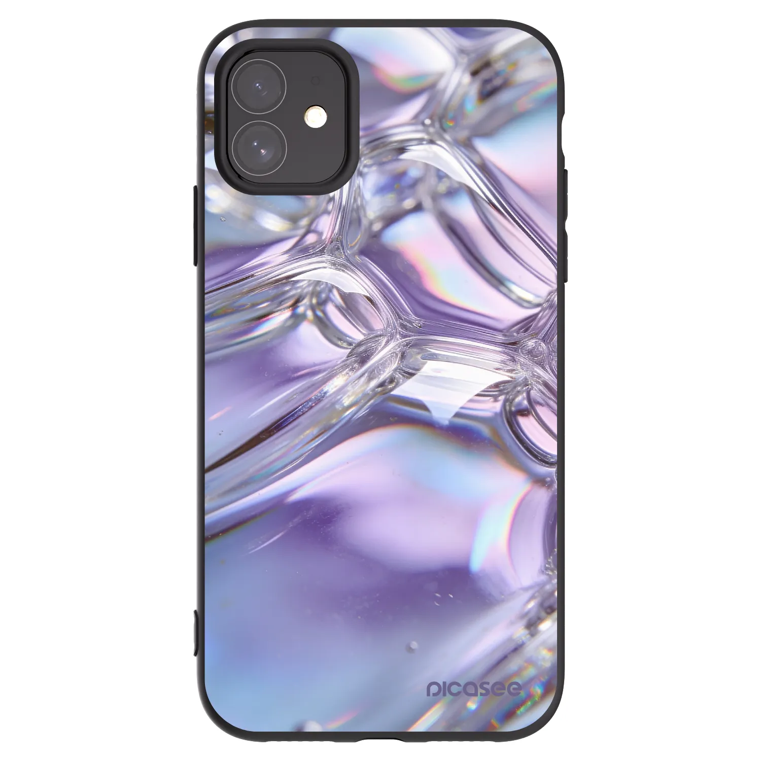 Picasee silikonový černý obal pro Apple iPhone 11 - Iridescent bubbles