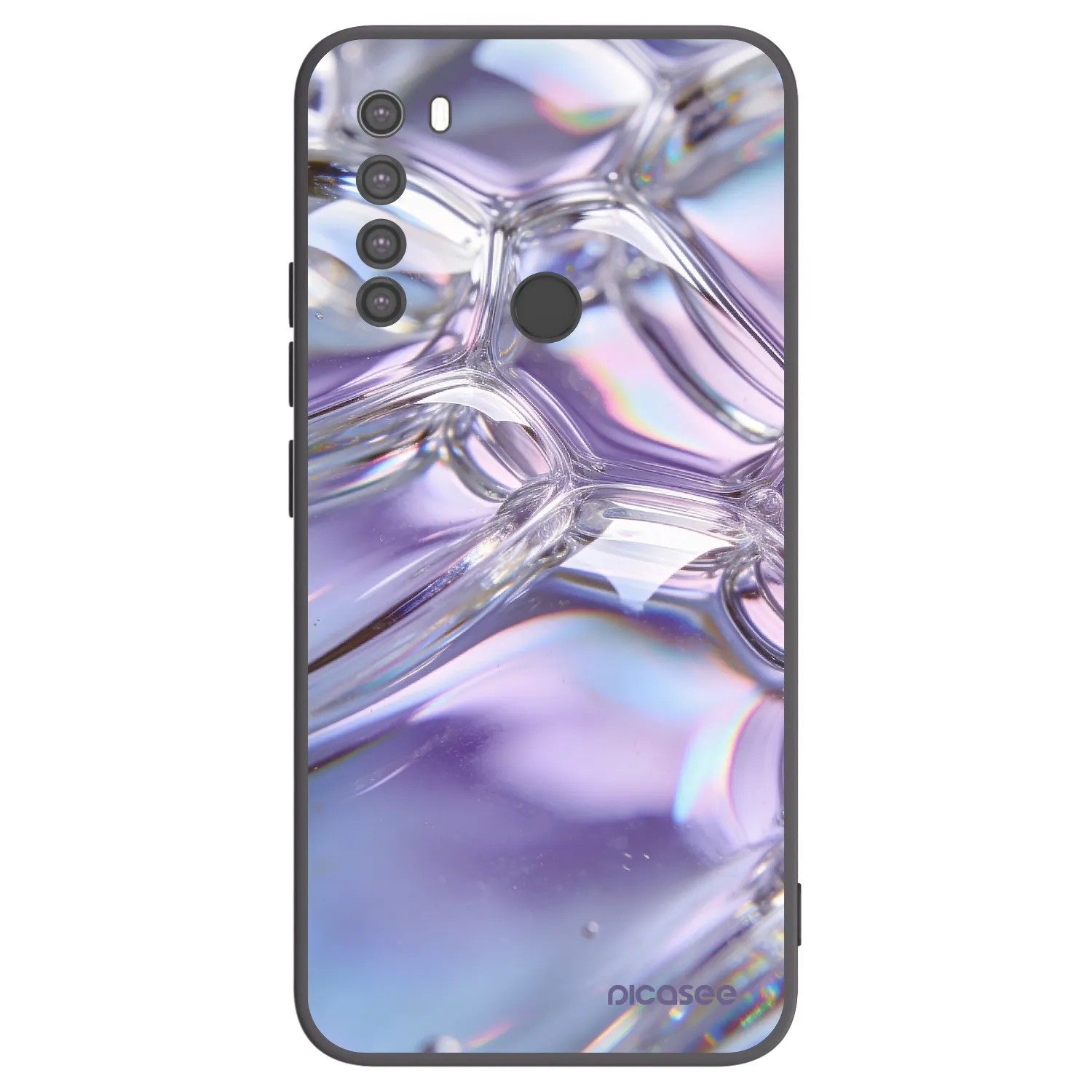 Picasee silikonový černý obal pro Xiaomi Redmi Note 8 - Iridescent bubbles