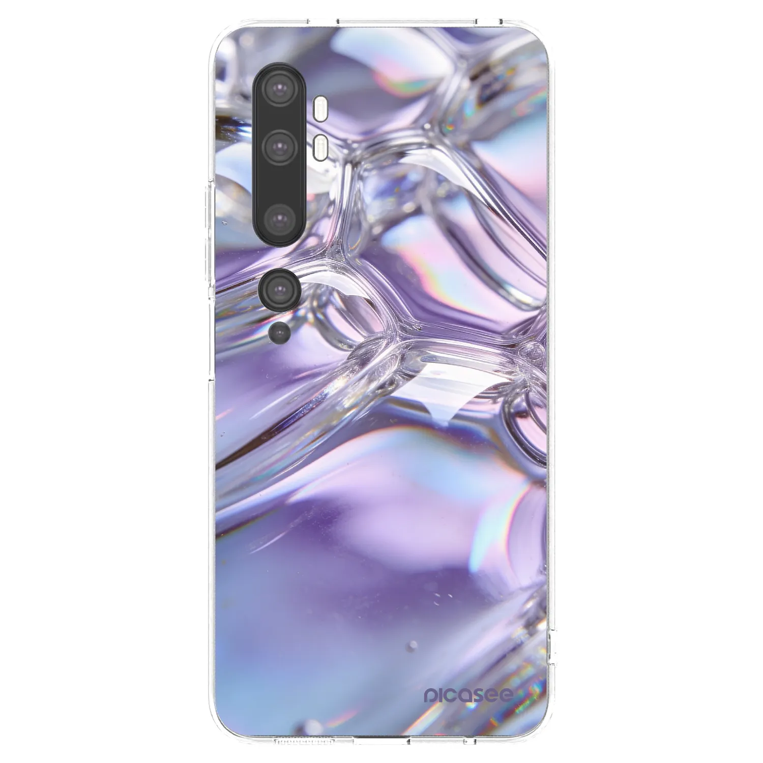 Picasee silikonový průhledný obal pro Xiaomi Mi Note 10 (Pro) - Iridescent bubbles