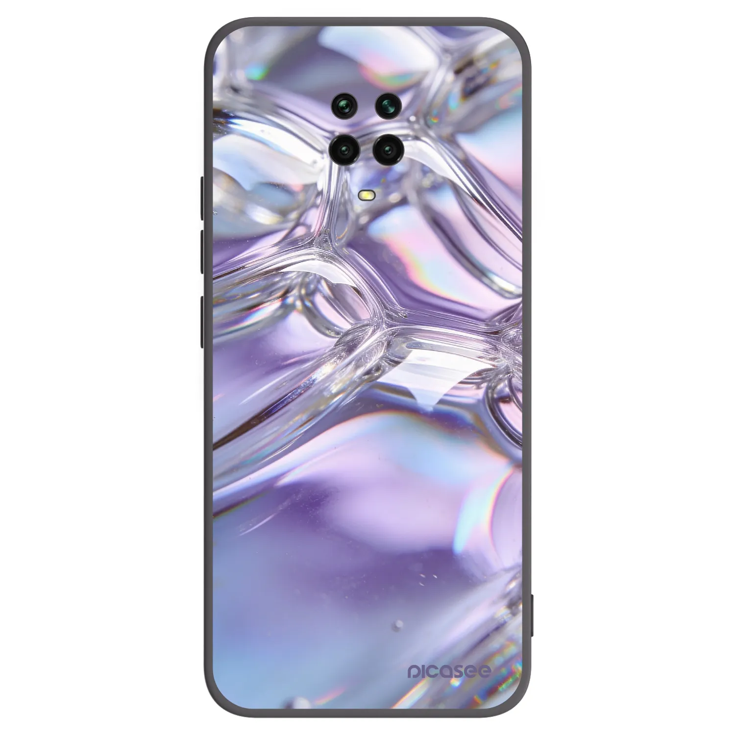 Picasee silikonový černý obal pro Xiaomi Redmi Note 9 Pro - Iridescent bubbles