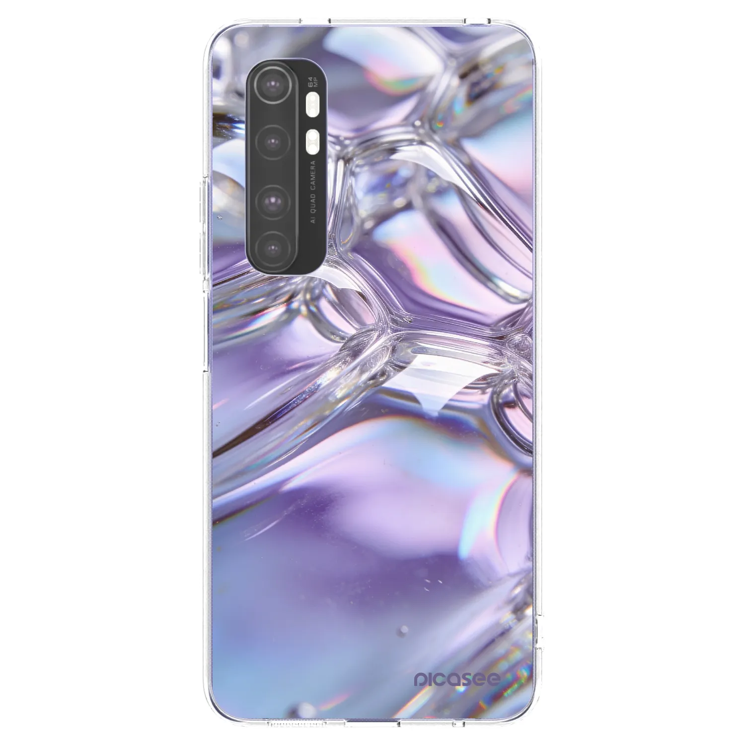 Picasee silikonový průhledný obal pro Xiaomi Mi Note 10 Lite - Iridescent bubbles