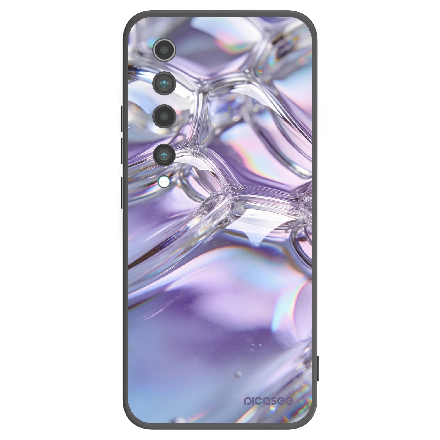 Picasee silikonový černý obal pro Xiaomi Mi 10 - Iridescent bubbles