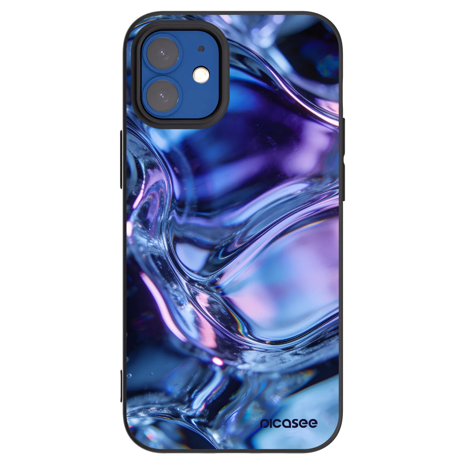 Picasee silikonový černý obal pro Apple iPhone 12 mini - Iris liquid