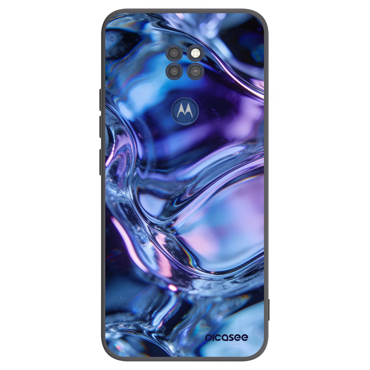 Picasee silikonový černý obal pro Motorola Moto G9 Play - Iris liquid