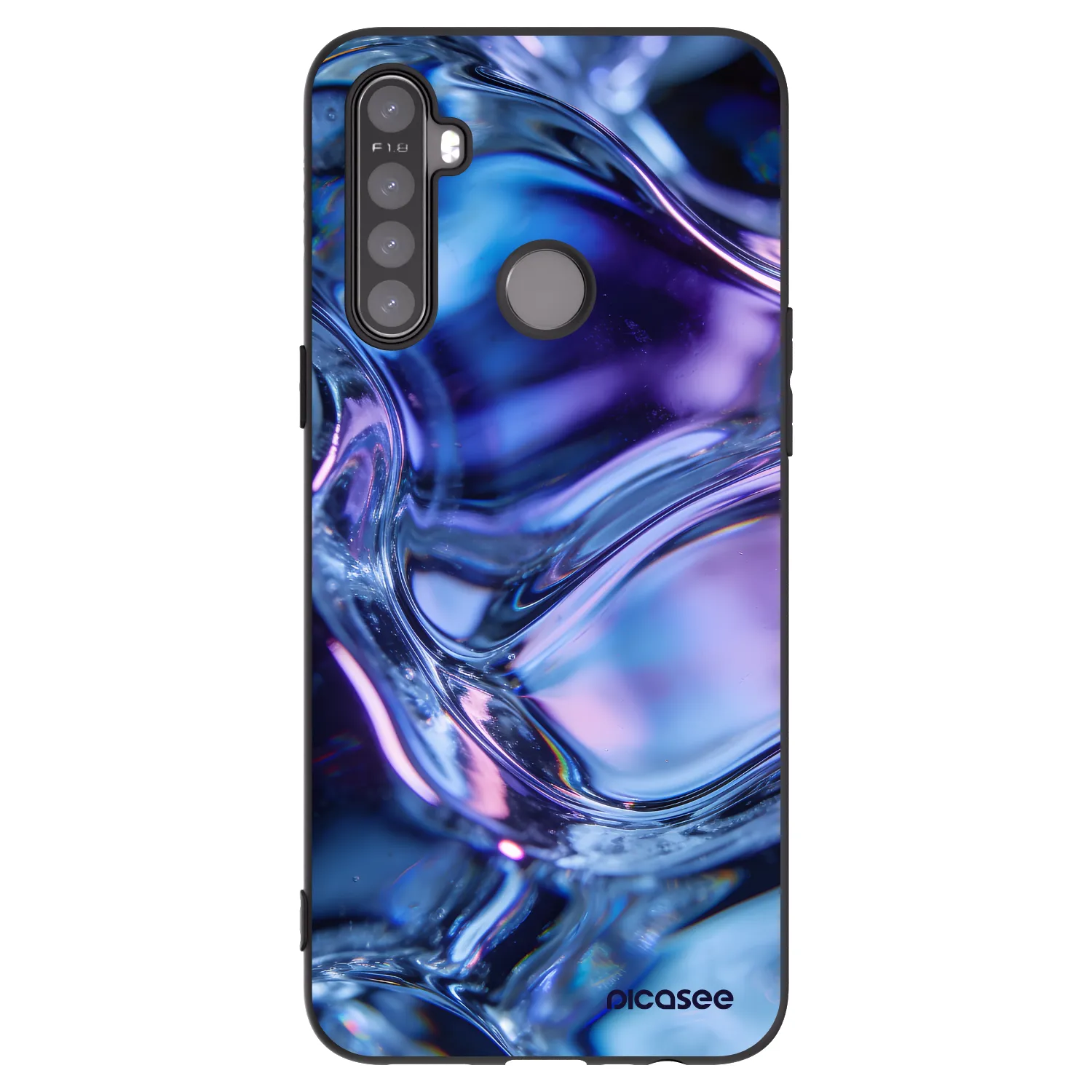 Picasee silikonový černý obal pro Realme 6i - Iris liquid