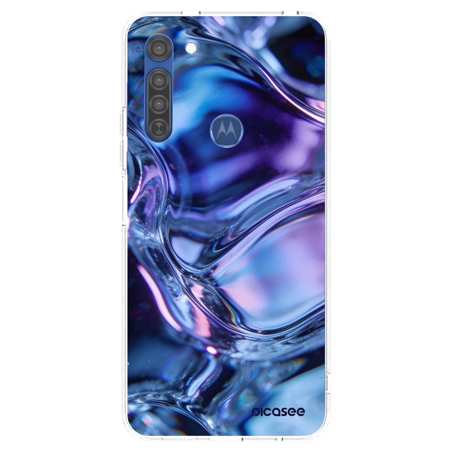 Picasee silikonový průhledný obal pro Motorola Moto G8 - Iris liquid