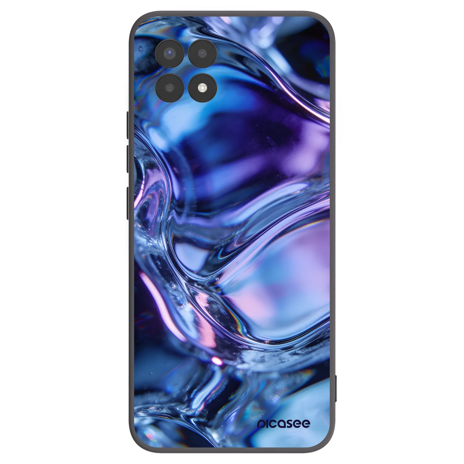 Picasee silikonový černý obal pro Realme 8i - Iris liquid