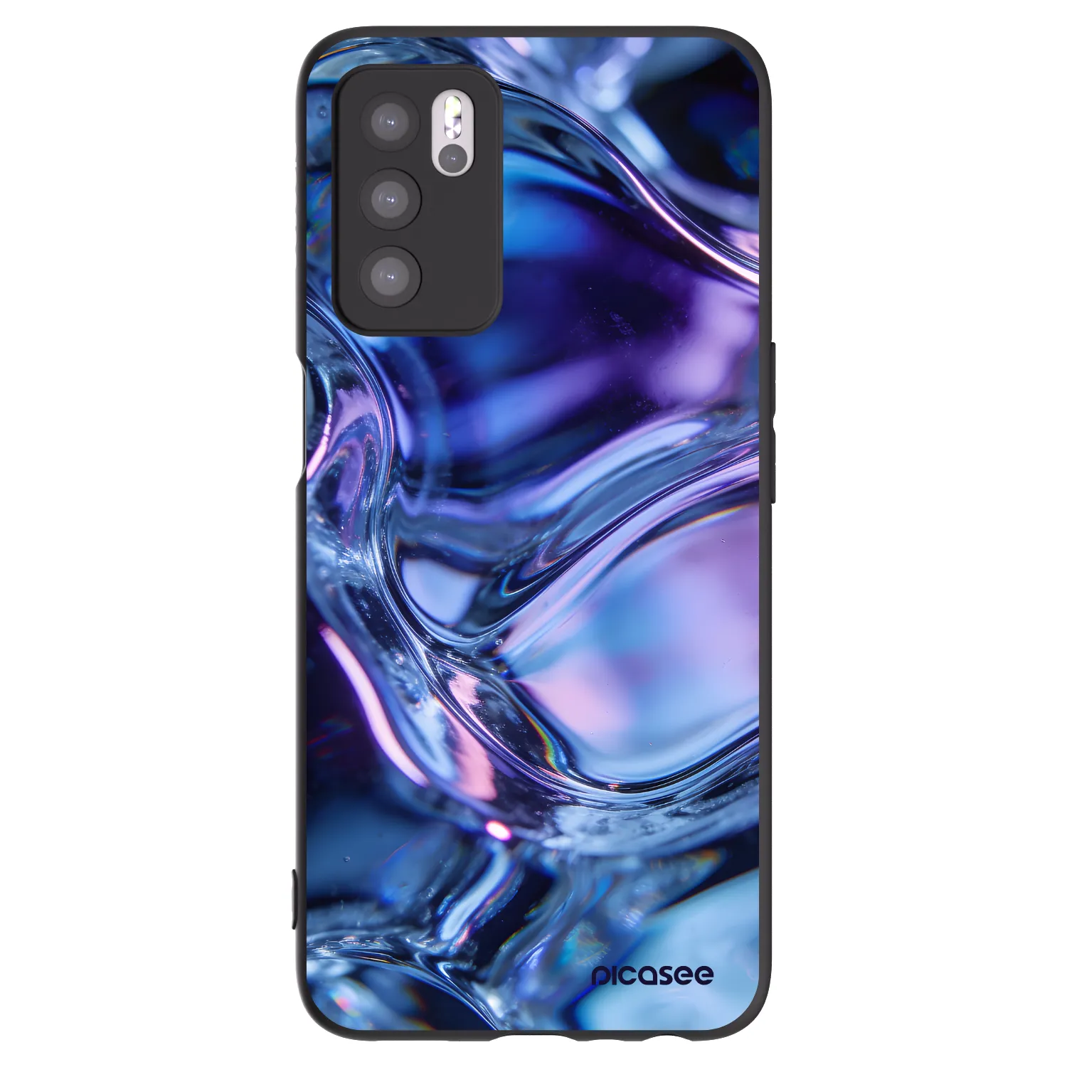 Picasee silikonový černý obal pro OPPO A16 - Iris liquid