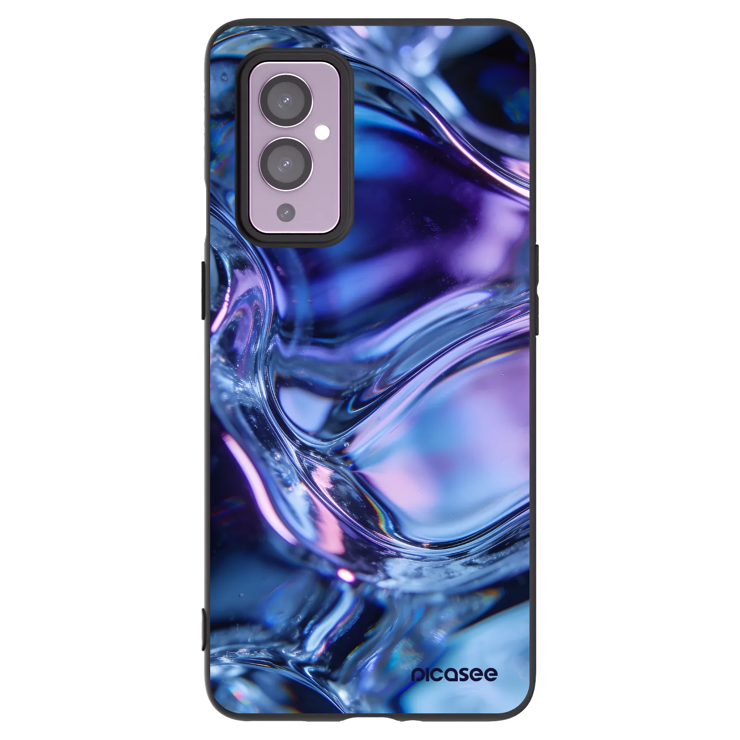 Picasee silikonový černý obal pro OnePlus 9 - Iris liquid