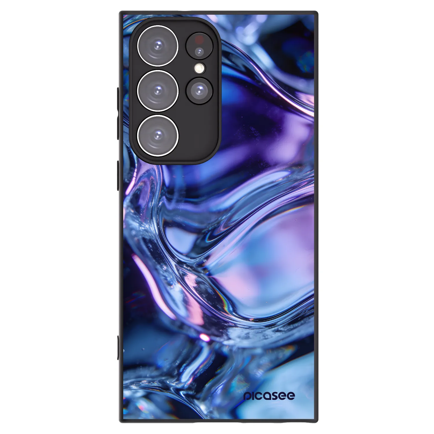 Picasee silikonový černý obal pro Samsung Galaxy S23 Ultra 5G - Iris liquid