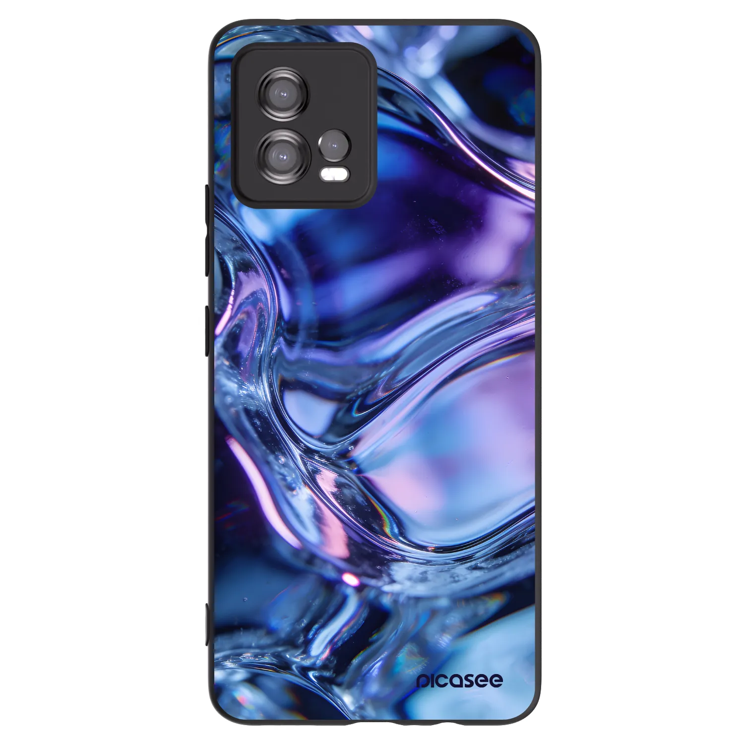 Picasee silikonový černý obal pro Motorola Moto G72 - Iris liquid