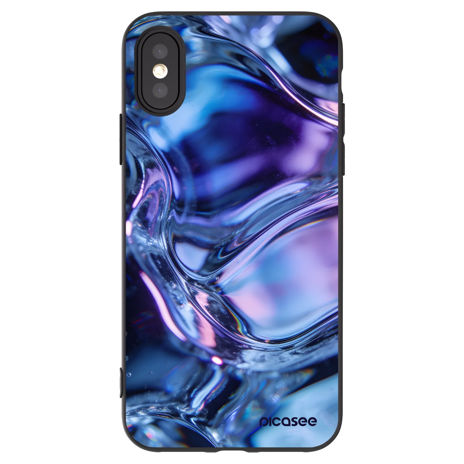 Picasee silikonový černý obal pro Apple iPhone X/XS - Iris liquid