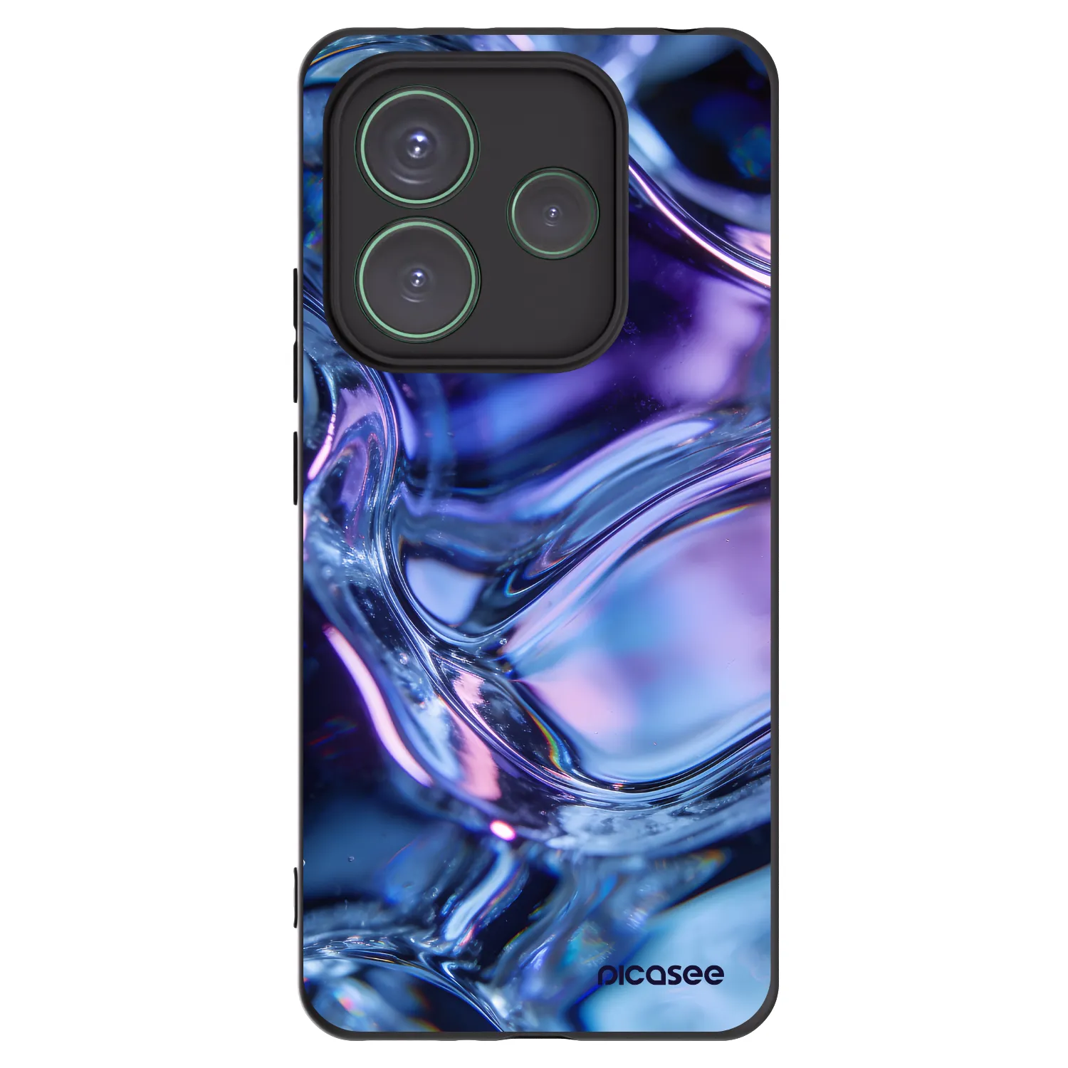 Picasee silikonový černý obal pro Xiaomi Redmi Note 14 5G - Iris liquid