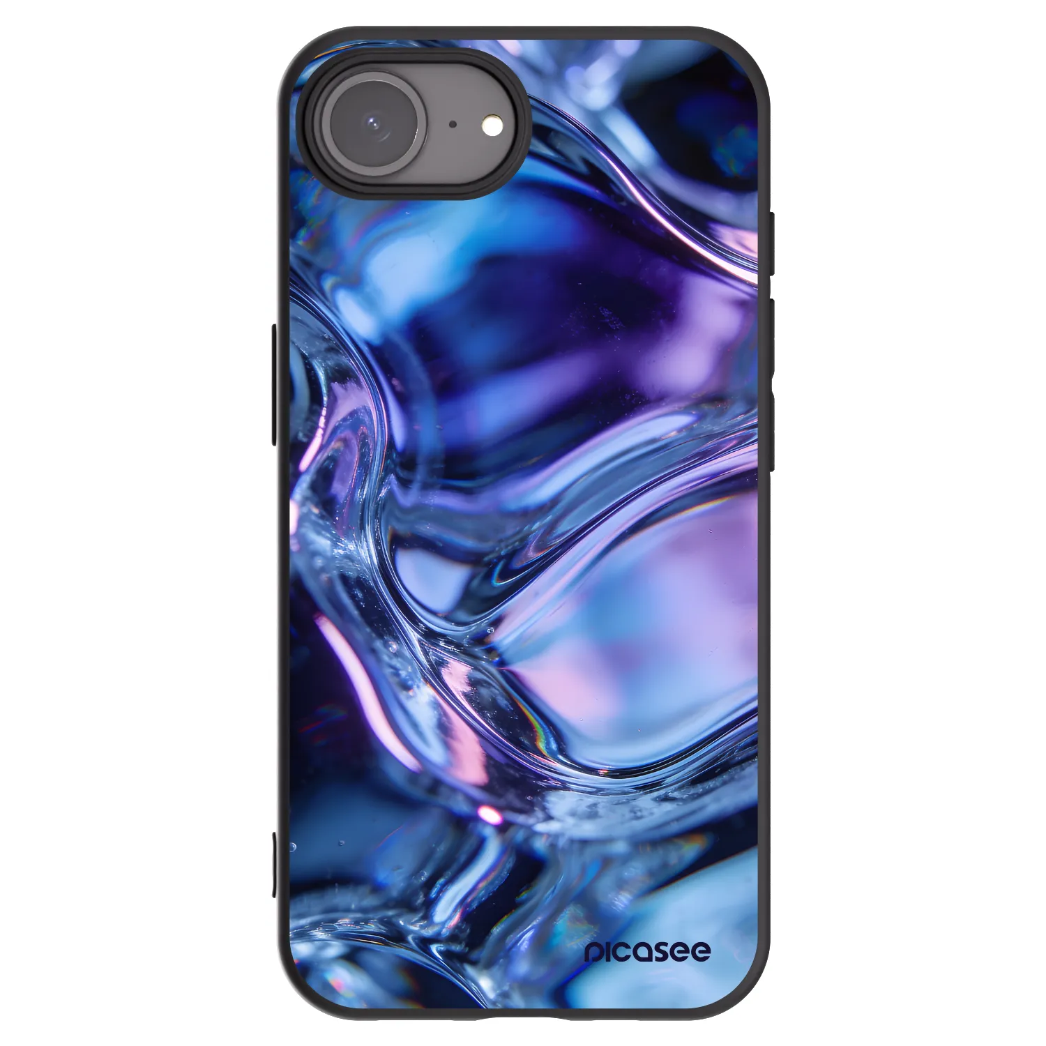 Picasee silikonový černý obal pro Apple iPhone 17e - Iris liquid