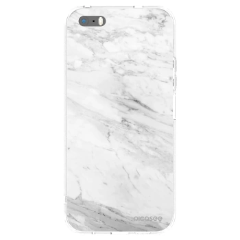 Picasee silikonový průhledný obal pro Apple iPhone 5/5S/SE - White marble