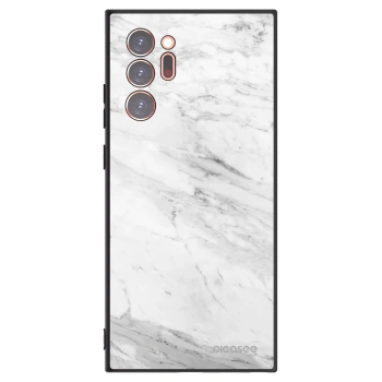 Picasee silikonový černý obal pro Samsung Galaxy Note 20 Ultra - White marble