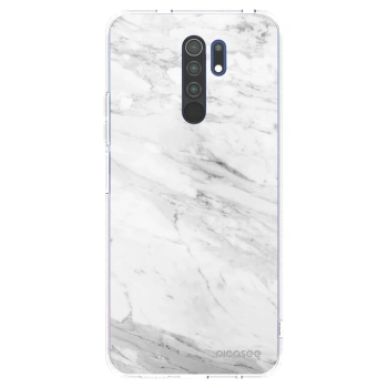 Picasee silikonový průhledný obal pro Xiaomi Redmi 9 - White marble