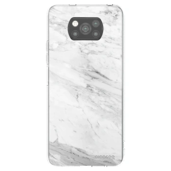 Picasee silikonový černý obal pro Xiaomi Poco X3 - White marble