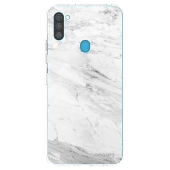 Picasee silikonový průhledný obal pro Samsung Galaxy M11 - White marble