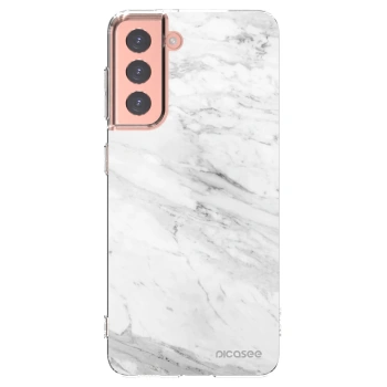 Picasee silikonový průhledný obal pro Samsung Galaxy S21 5G G991B - White marble