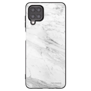 Picasee silikonový černý obal pro Samsung Galaxy A12 A125F - White marble