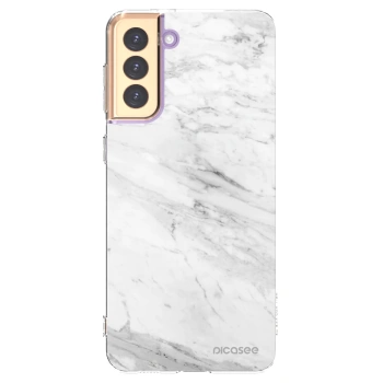 Picasee silikonový průhledný obal pro Samsung Galaxy S21+ 5G G996F - White marble