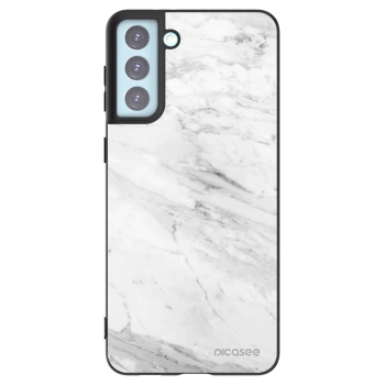 Picasee silikonový černý obal pro Samsung Galaxy S21+ 5G G996F - White marble