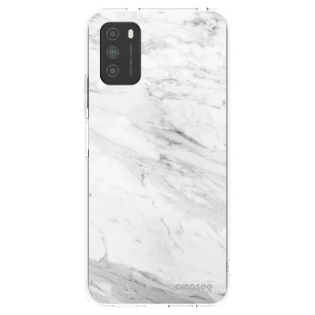 Picasee silikonový průhledný obal pro Xiaomi Poco M3 - White marble