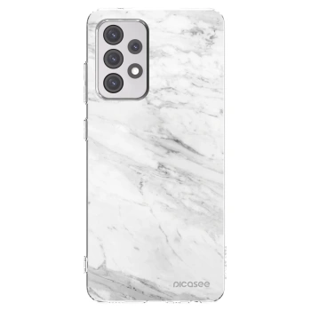 Picasee silikonový průhledný obal pro Samsung Galaxy A52 5G A525F - White marble